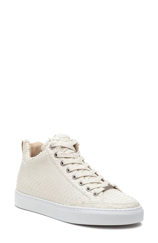 J/Slides Leesa Cut Sneaker Off White Embossed - White 7 Medium