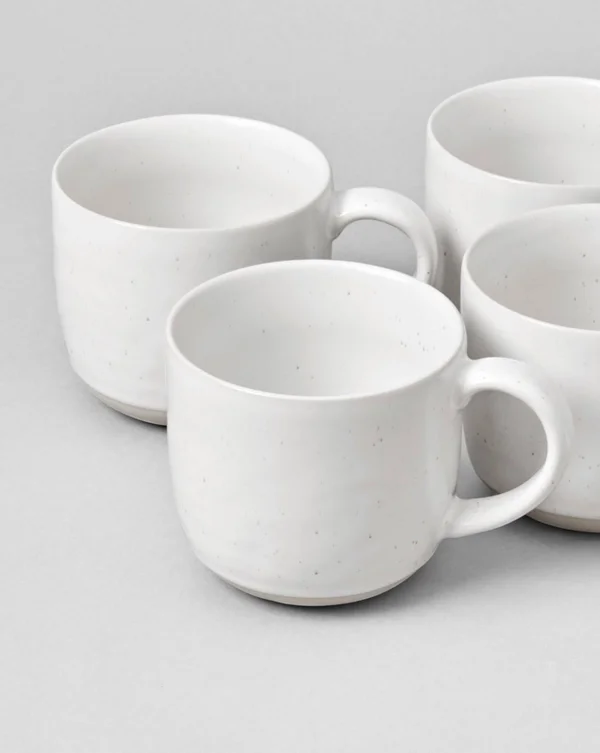 Fable White Non-Toxic Ceramic Mugs - Set of 4