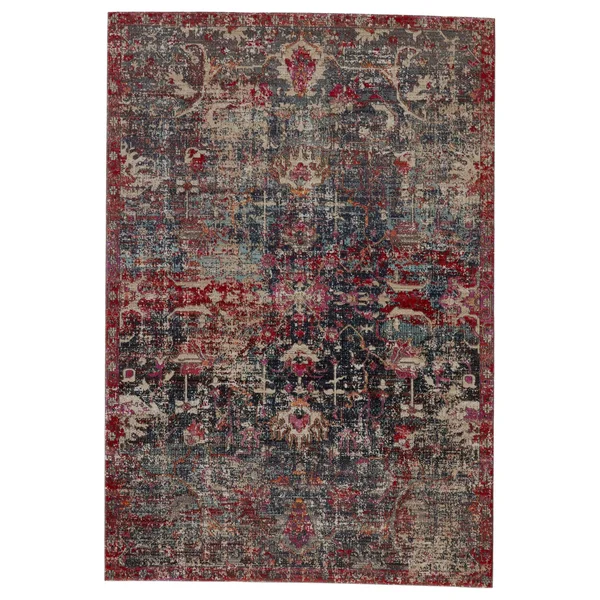 Jaipur HDC Amorette Dark Blue/Red 9 ft. 10 in. x 14 ft. Oriental Rectangle Indoor/Outdoor Area Rug