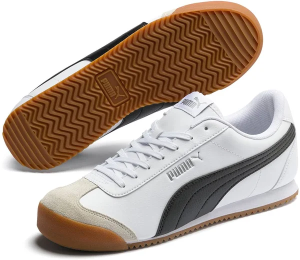 Puma Turino Men's Sneakers, White/Black/Gum, 11.5