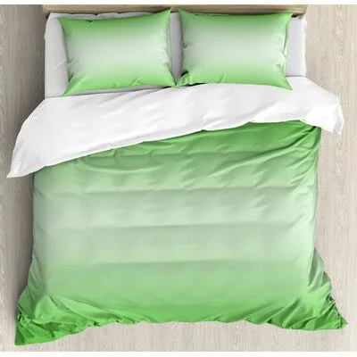 Ambesonne Ombre Duvet Cover Set, Size: King, Green