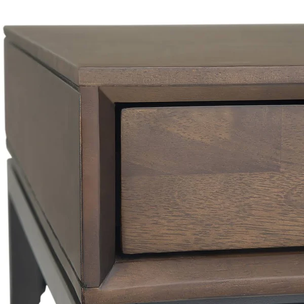 Simpli Home Banting Solid Hardwood Desk in Walnut Brown