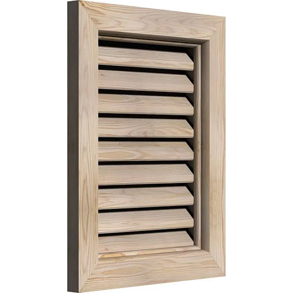 Ekena Millwork GVWVE26X2000SFPPI 26x22W x 20x22H Vertical Gable Vent (31x22W x 25x22H Frame Size): Primed, Functional, Smooth Pi