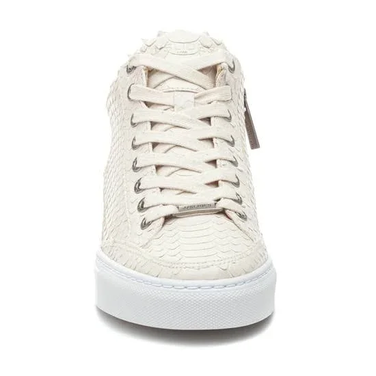 J/Slides Leesa Cut Sneaker Off White Embossed - White 7 Medium