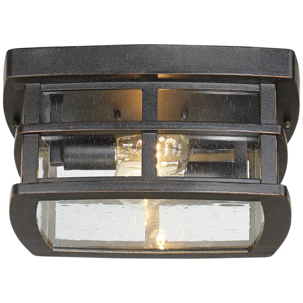 John Timberland Mission Outdoor Ceiling Light Fixture Oil Rubbed Bronze 12x22 Clear Seedy Glass for Exterior House Porch Patio D