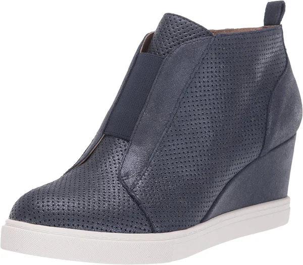 Women's Linea Paolo Felicia II Wedge Bootie Sapphire Suede, 5 M