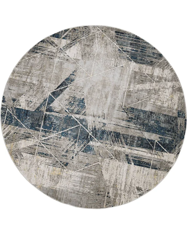 Kas Montreal 4767 Grey/Blue Twilight Area Rug 7&7x22 Round