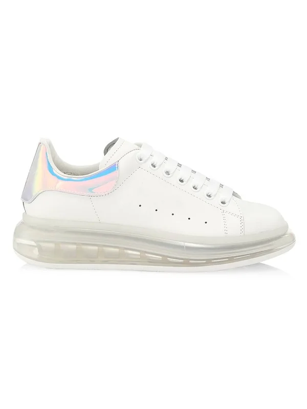 Alexander McQueen Men's Men's Oversized Gel Sole Leather Platform Sneakers - White Multi - Size 12.5