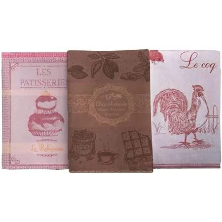 Gifts Plaza (D) Vintage French Style Kitchen Towels - Cotton Tea Towels 3-Pc (Kit #9)