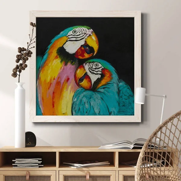 Painted Elephant II - Picture Frame Graphic Art on Canvas Dakota Fields Format: White Framed Canvas - Size: 31.5x22 H x 31.5x22 W