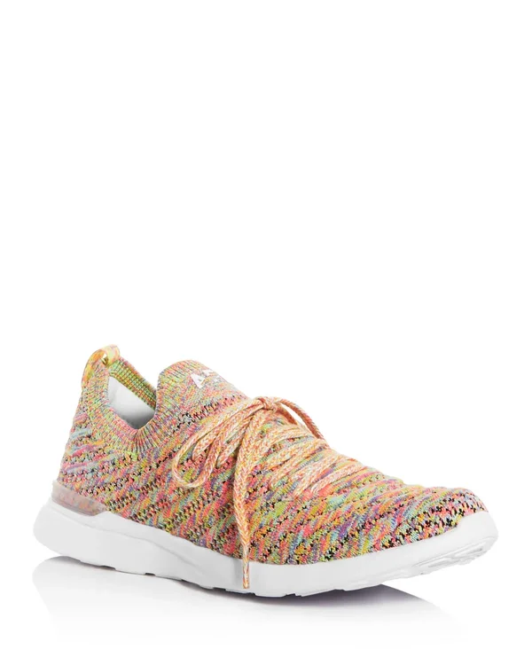 APL Athletic Propulsion Labs Women's Techloom Wave Knit Low-top Sneakers - 5.5 - Black/White/White