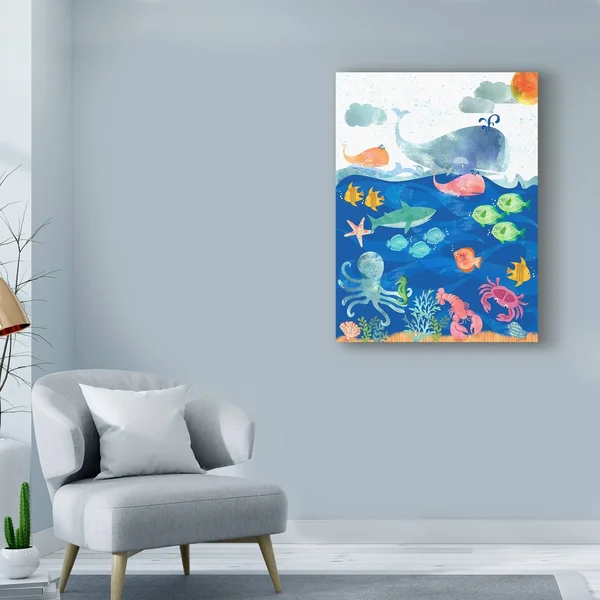 Trademark Fine Art 'Sea Creatures' Canvas Art by Lisa Powell Braun, Size: 14 x 19