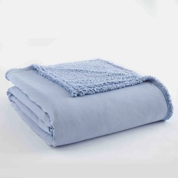 Micro Flannel REVERSE to Sherpa Blanket - Full/Queen, Greystone