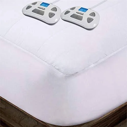 Therapedic by Sunbeam Electric Heated Queen Quilted Mattress Pad White