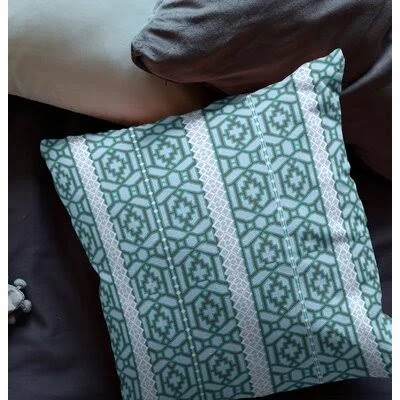 Gerton Square Pillow Cover & Insert Bungalow Rose Color: Blue/Brown, Size: 20x22 x 20