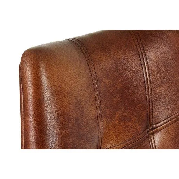 Home Decorators Collection Ivers Black Metal Upholstered Bar Stool with Back and Antique Brown Seat (18.5 in. W x 45 in. H), Ant