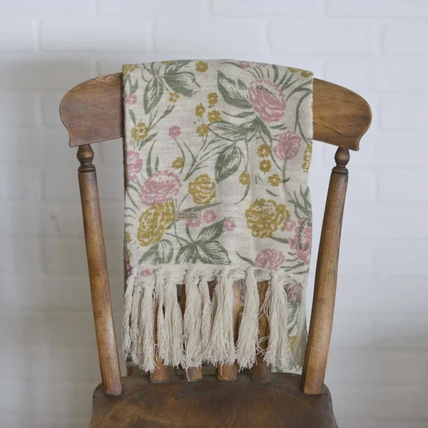 VHC Brands - Madeline Floral Printed Woven Throw 60x50