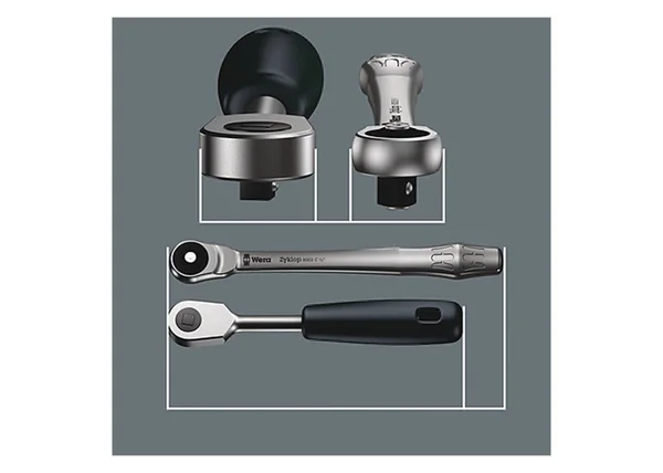 Wera 05004063001 Zyklop Ratchet 1/2x22 Drive w/ Push-Through Square - 36 x 37mm