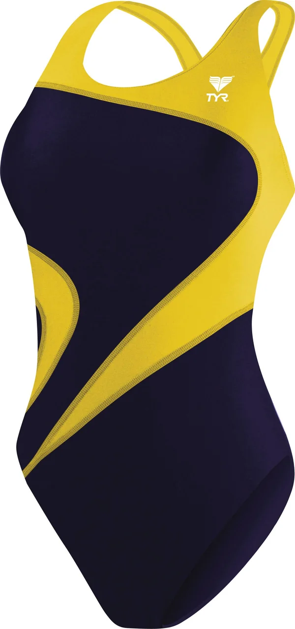 TYR MALIT1A Women's Alliance T-Splice Maxfit Swimsuit - Navy/Gold - 34