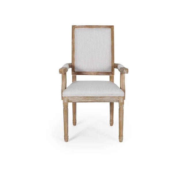 Set of 6 Maria French Country Wood Upholstered Dining Chairs Light Gray/Natural - Christopher Knight Home