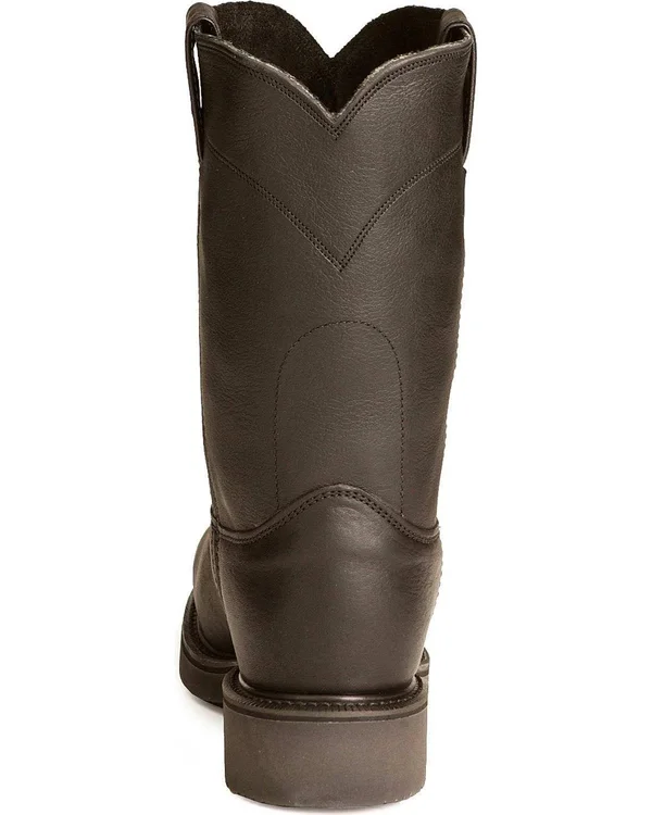 Justin Men's Conductor Black Pull on Work Boots - 4763 - Size 10.0