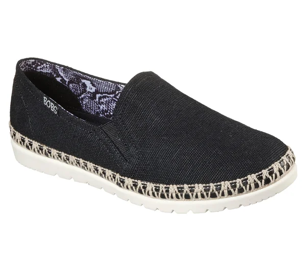 Skechers Women's Bobs Flexpadrille 3.0 Dark Horse Espadrille, Black