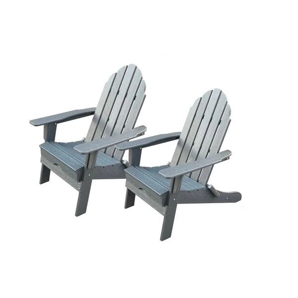 Luxeo Balboa White Folding Adirondack Patio Chair (2-Pack)