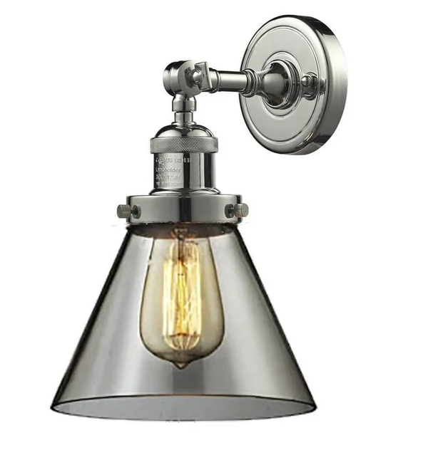 Innovations Lighting-Large Cone 1 Light Sconce-203-PN-G43