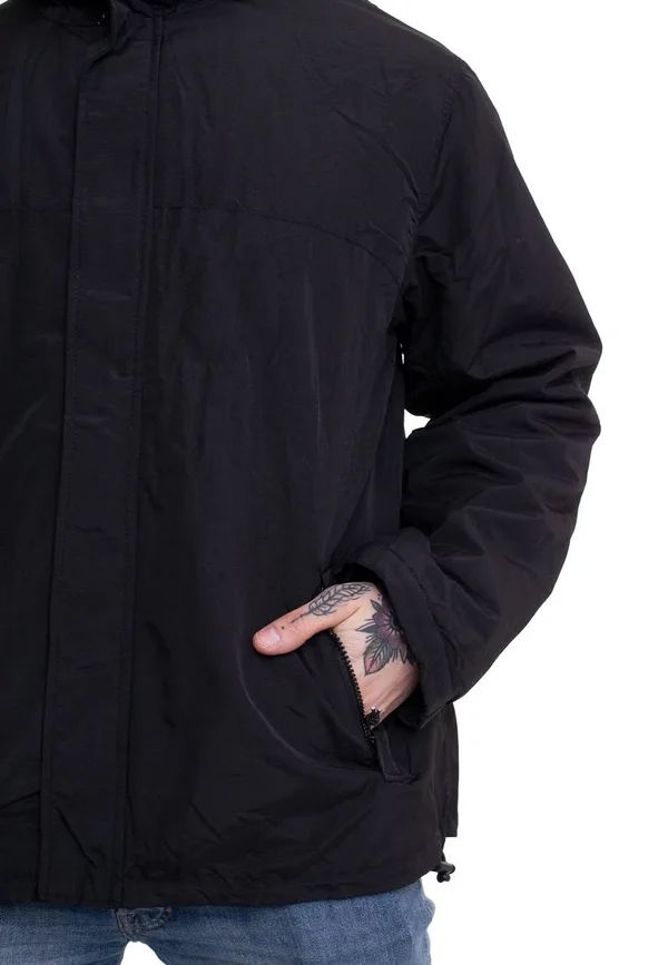 Surplus Windbreaker Jacket with Zipper Black Size M