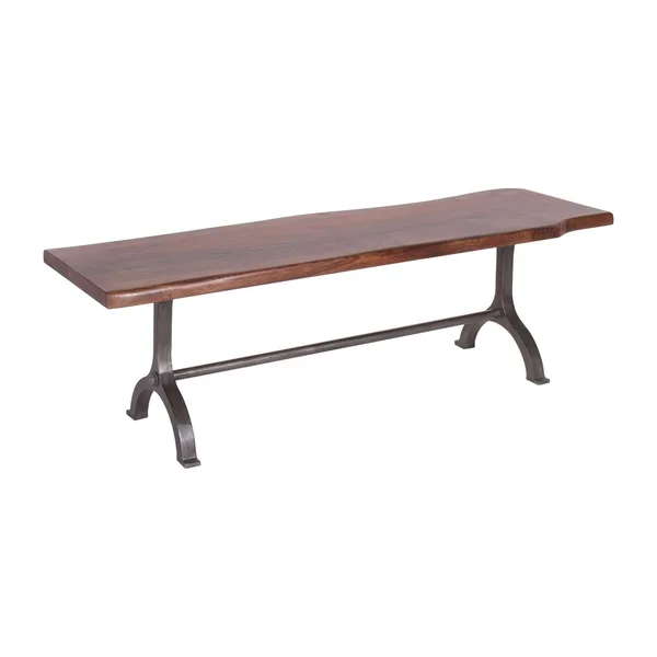 Casartis Living Dala Industrial Iron & Acacia Natural Edge Dining Bench - 56-Inch - Single - Brown - Dining Height