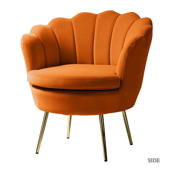 Gaitana Tufted Barrel Chair with Golden Base - Fushia