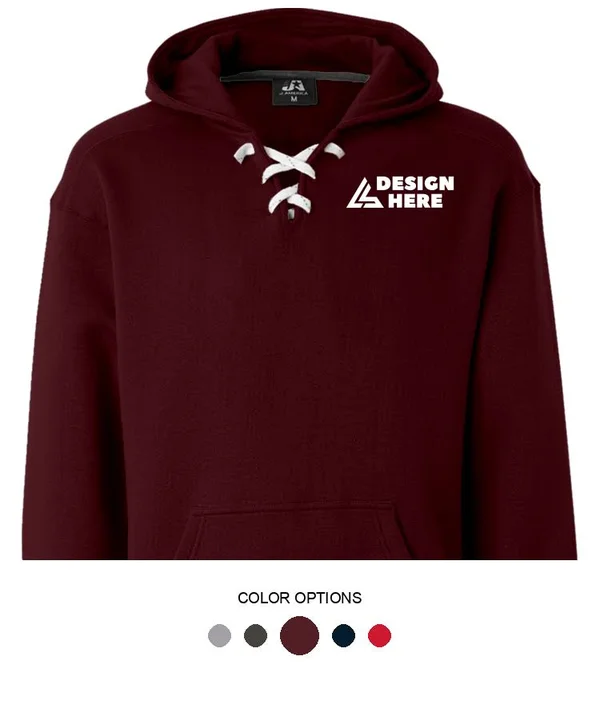 Custom Printed J America Men's Hoodies - J. America Adult Sport Lace Hooded Sweatshirt, Size: Xs, Maroon