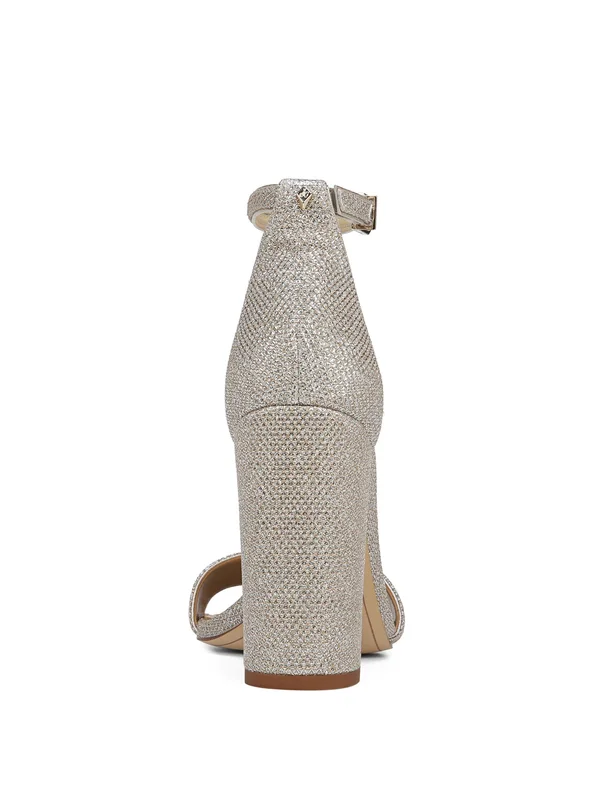 Sam Edelman Yaro Ankle Strap Sandal Heel Jute Glam Mesh 1, Women's, Size: 9.5, Gold