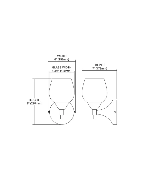 Elk Lighting 10150/1PC-MLT Celina 1 Light Sconce in Polished Chrome with Multi Fusion Glass