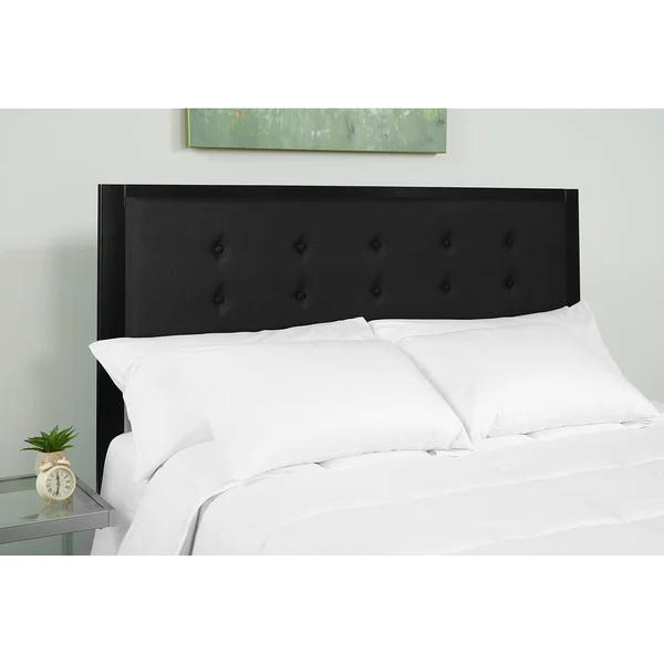 Bristol Metal Tufted Upholstered Headboard Fabric Twin Size, Black