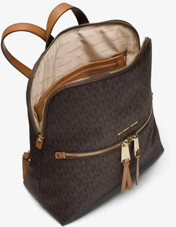 Michael Kors Bags - Rhea Slim Signature Backpack Medium Logo, Color: Brown, Size: Os, Belleviator&s Closet