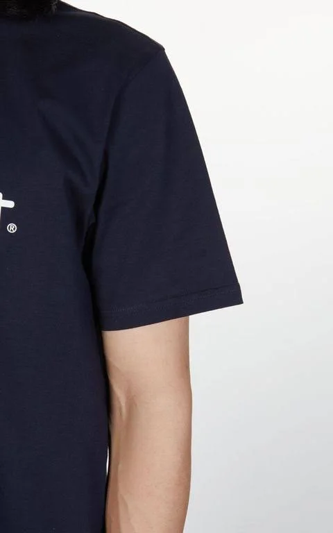 Carhartt WIP S/S Script T-Shirt Dark Navy/White - Blue