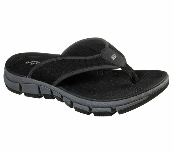Skechers Men's Relaxed Fit Ridgewell Sandgo Flip Flop - Black