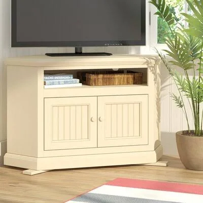 Didier Corner TV Stand for TVs Up to 43x22 World Menagerie Door Type: Plain Glass, Color: Antique Black