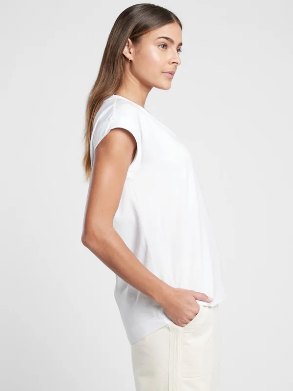 Athleta Women's Avenue Tee Bright White Plus Size 1x