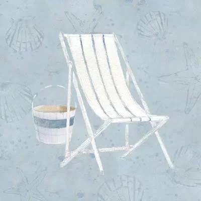Framed Canvas Art (White Floating Frame) - Serene Seaside III by James Wiens ( Decorative Elements art)