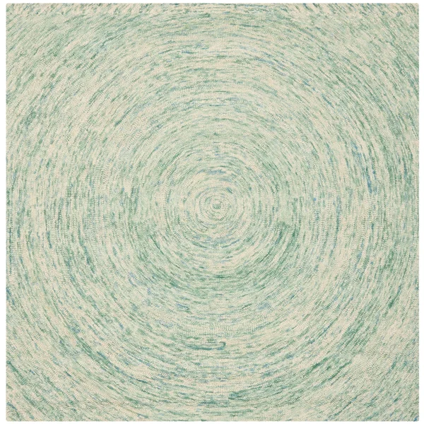Safavieh 6& x 6& Round Ikat IKT635A Ivory, Blue Rug