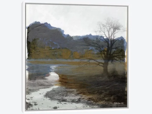 Framed Canvas Art (White Floating Frame) - Winter Landscape VI by Stellar Design Studio ( Seasons > Winter art)