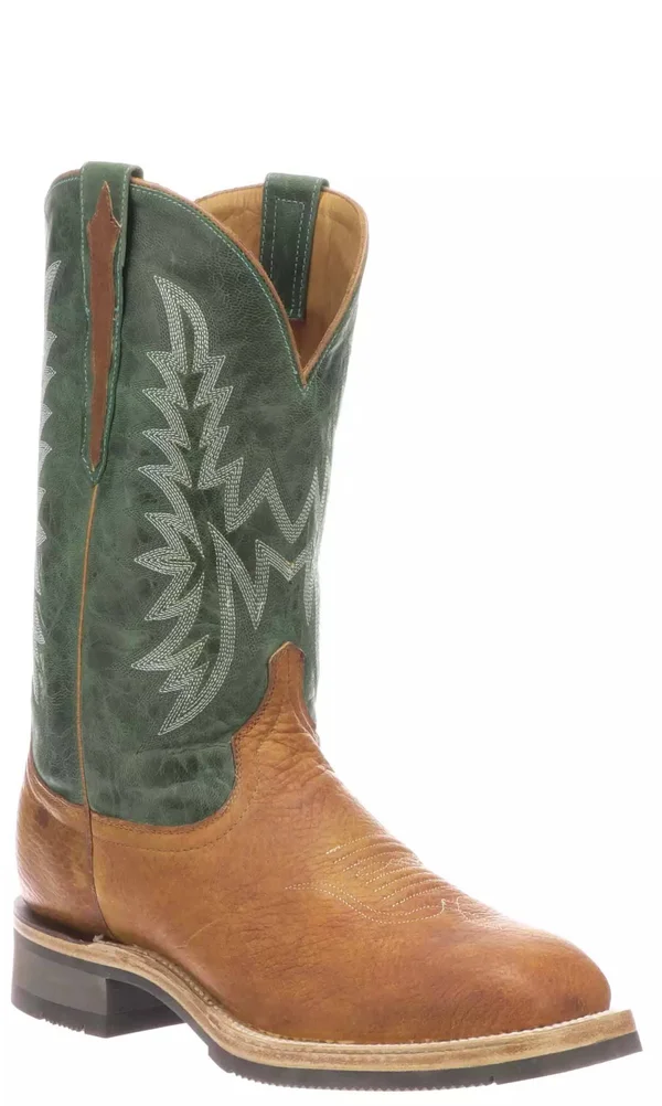 Men's Lucchese Rudy Cognac Cowhide 12& Green Cowhide Top Barn Boot - 681032