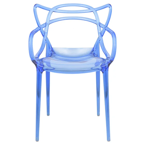 LeisureMod Milan Blue Intertwined Design Dining Side Chair