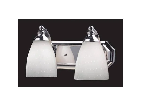 Elk Lighting 570-2C-WH 2 Light Vanity in Polished Chrome and Simply White Glass