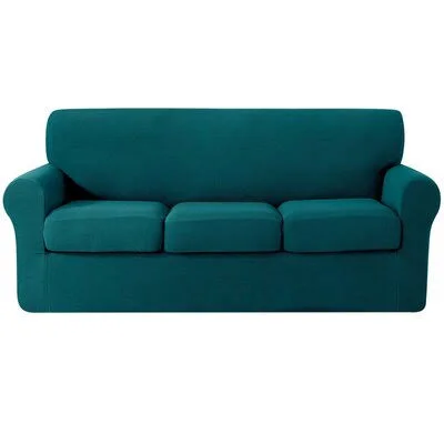 Individual Stretch Box Cushion Sofa Slipcover Winston Porter Fabric: Turquoise