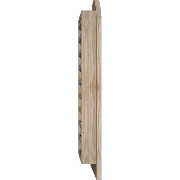 Ekena Millwork 12-in W x 24-in H Arch Top Gable Vent (17-in W x 29-in H Frame Size): Unfinished, Functional, Smooth Pine Gable V