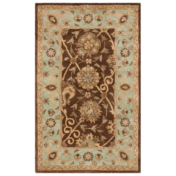 Safavieh Antiquity Green/Brown Area Rug; 5& x 8&