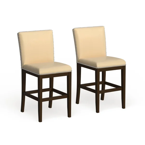 Strick & Bolton Hugo 24-inch Faux Leather Counter Stool (Set of 2) (White)